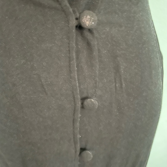 Free People Black Button up Wrap Dress with Pink and Orange Floral Design - Picture 4 of 4